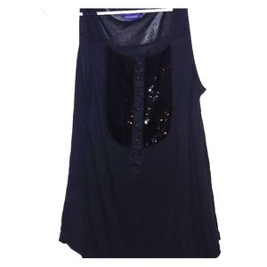 Miley Cyrus Max Azria Tuxedo Sequin/Bib Style Tank Top!